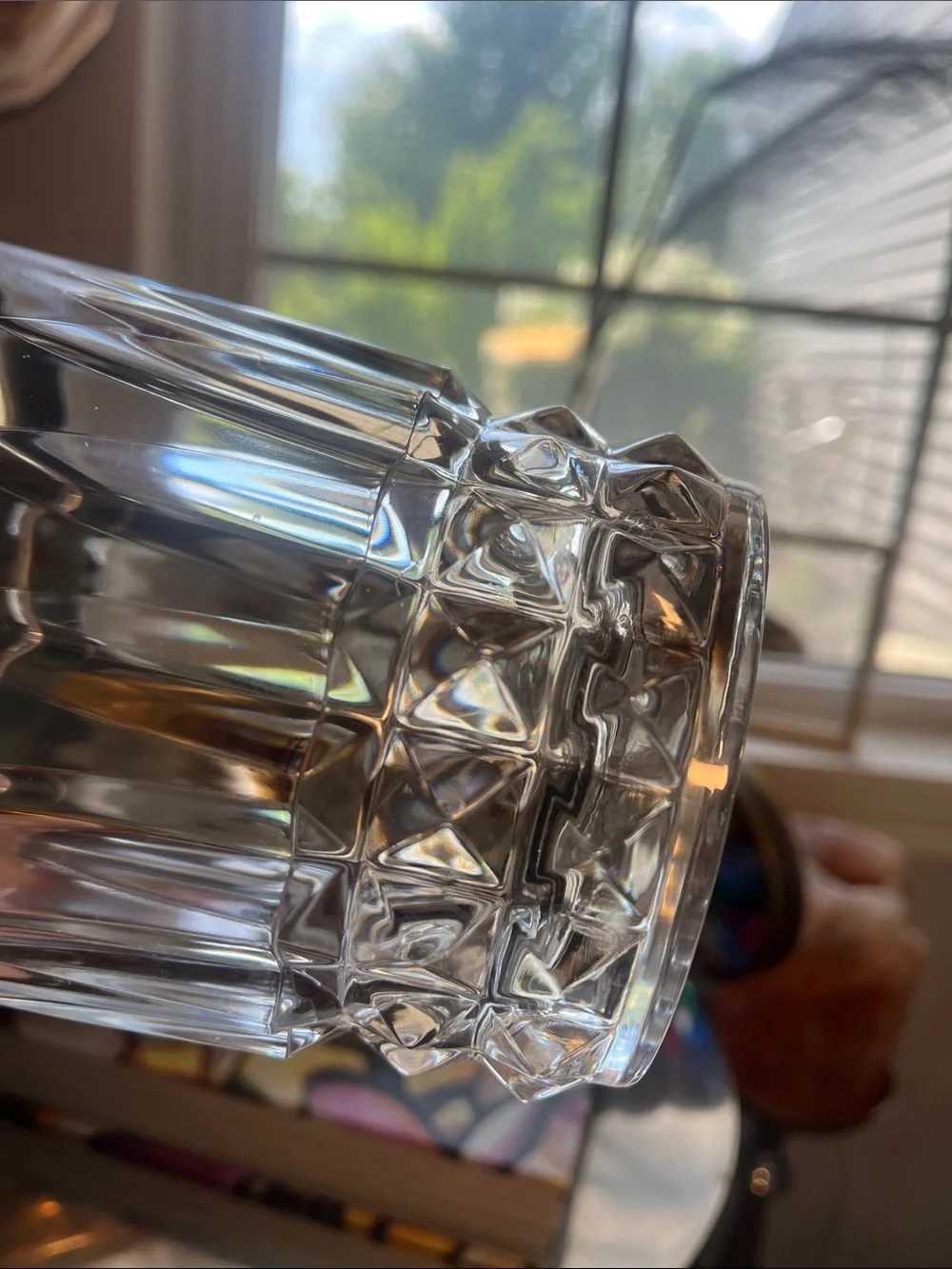 vintage crystal Ice Bucket with Silver Handle - Elegant Home Dining Accessory